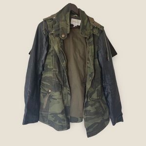 BCBG Generation Leather Optic Military Style Jacket